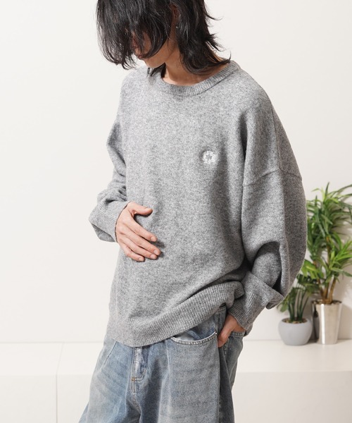 Laufer(ロイファー)の「【Laufer】クロップド ルーズ クルーニット / Cropped Loose Crew Neck Knit(ニット/セーター・メンズ・ブラック/アッシュ/グレー/ブルー・M/L)」の17枚目の写真