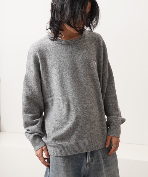 Laufer(ロイファー)の「【Laufer】クロップド ルーズ クルーニット / Cropped Loose Crew Neck Knit(ニット/セーター・メンズ・ブラック/アッシュ/グレー/ブルー・M/L)」の19枚目の写真
