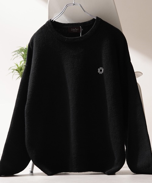 Laufer(ロイファー)の「【Laufer】クロップド ルーズ クルーニット / Cropped Loose Crew Neck Knit(ニット/セーター・メンズ・ブラック/アッシュ/グレー/ブルー・M/L)」の6枚目の写真