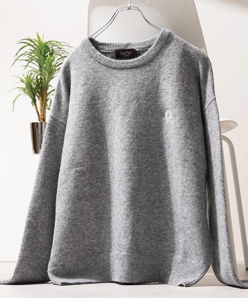 Laufer(ロイファー)の「【Laufer】クロップド ルーズ クルーニット / Cropped Loose Crew Neck Knit(ニット/セーター・メンズ・ブラック/アッシュ/グレー/ブルー・M/L)」の13枚目の写真