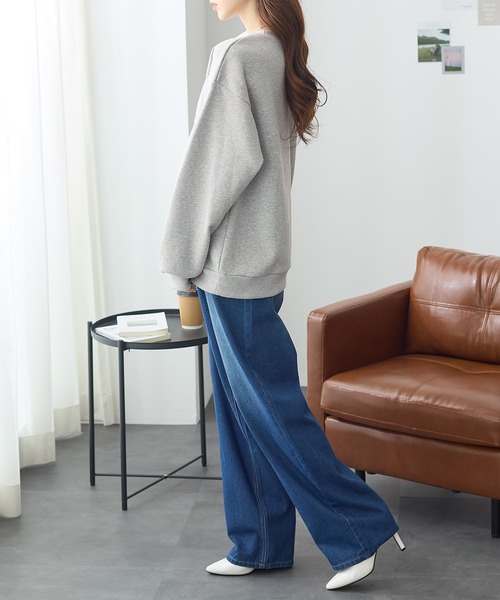 ReDial(リダイアル)の「レースロゴ刺繍スウェット(スウェット・レディース・ブラック/杢グレー/オートミール・M/L/LL/3L)」の11枚目の写真