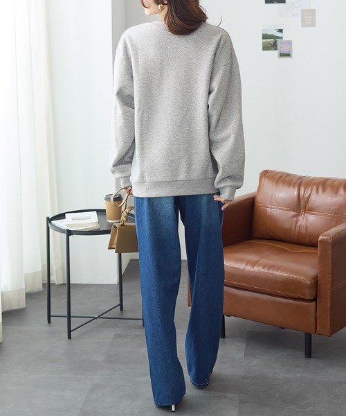 ReDial(リダイアル)の「レースロゴ刺繍スウェット(スウェット・レディース・ブラック/杢グレー/オートミール・M/L/LL/3L)」の12枚目の写真