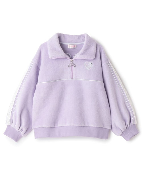 セール】ラメパイピング ハーフZIPプルオーバー（スウェット）｜mezzo