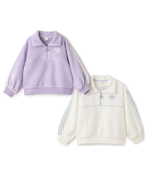 セール】ラメパイピング ハーフZIPプルオーバー（スウェット）｜mezzo