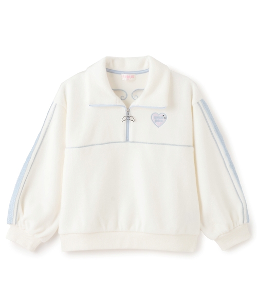 メゾピアノ新品新作タグ付きラメパイピング　ハーフZIPプルオーバー140 セール】ラメパイピング ハーフZIPプルオーバー（スウェット）｜mezzo