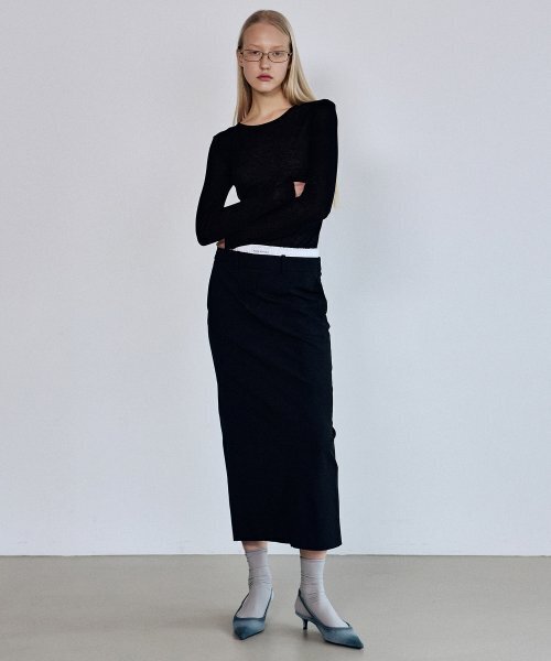 NICK&NICOLE（ニックアンドニコール）の「[ESSENTIAL] WOOL TENCEL TEE_BLACK（Tシャツ/カットソー・レディース・その他・MEDIUM/LARGE）」の4枚目の写真