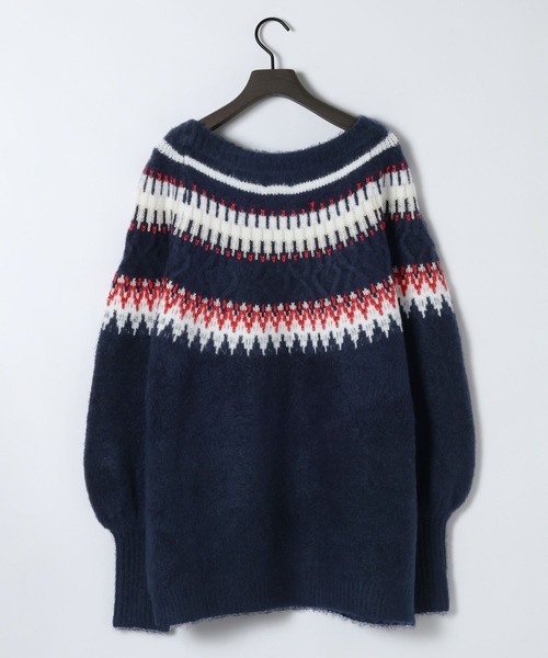 eL（エル）の「【eL】3G Fair Isle Pullover/588096（ニット/セーター・レディース・ネイビー系/ブラウン系その他・FREE）」の15枚目の写真