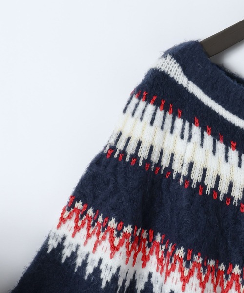 eL（エル）の「【eL】3G Fair Isle Pullover/588096（ニット/セーター・レディース・ネイビー系/ブラウン系その他・FREE）」の17枚目の写真