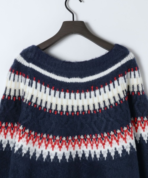 eL（エル）の「【eL】3G Fair Isle Pullover/588096（ニット/セーター・レディース・ネイビー系/ブラウン系その他・FREE）」の20枚目の写真