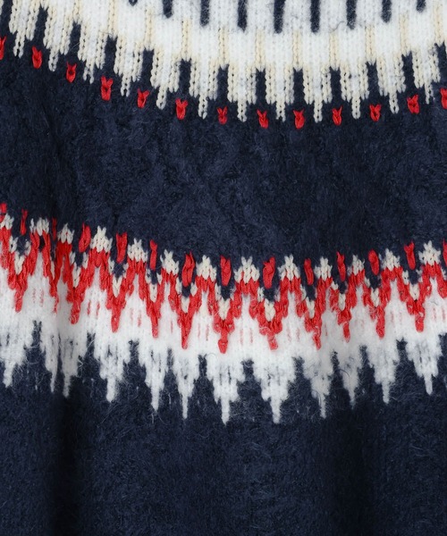 eL（エル）の「【eL】3G Fair Isle Pullover/588096（ニット/セーター・レディース・ネイビー系/ブラウン系その他・FREE）」の22枚目の写真
