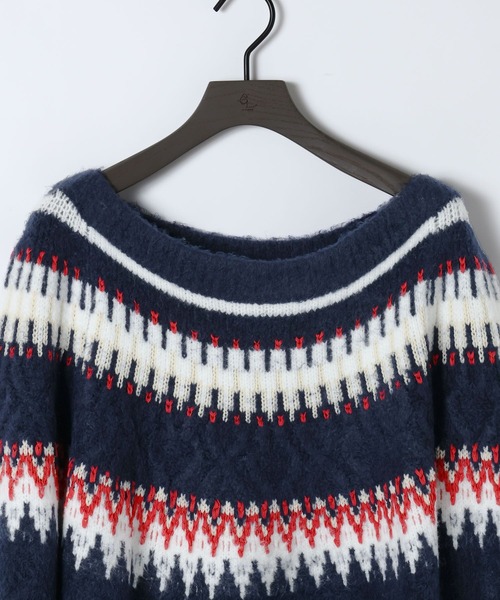 eL（エル）の「【eL】3G Fair Isle Pullover/588096（ニット/セーター・レディース・ネイビー系/ブラウン系その他・FREE）」の16枚目の写真