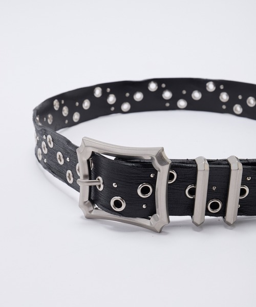 GRANCY スタッズデザインレザーベルト GRANCY】スタッズデザインレザーベルト / Studded Leather Belt