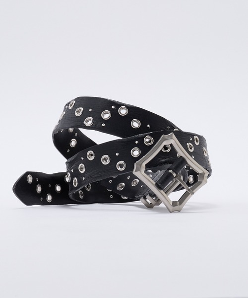 GRANCY】スタッズデザインレザーベルト / Studded Leather Belt
