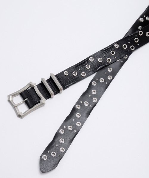 GRANCY(グランシー)の「【GRANCY】スタッズデザインレザーベルト / Studded Leather Belt(ベルト・メンズ・ブラック・FREE)」の7枚目の写真