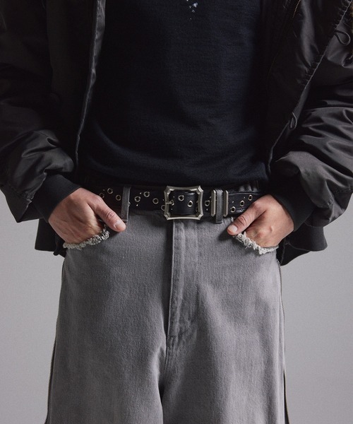 GRANCY】スタッズデザインレザーベルト / Studded Leather Belt