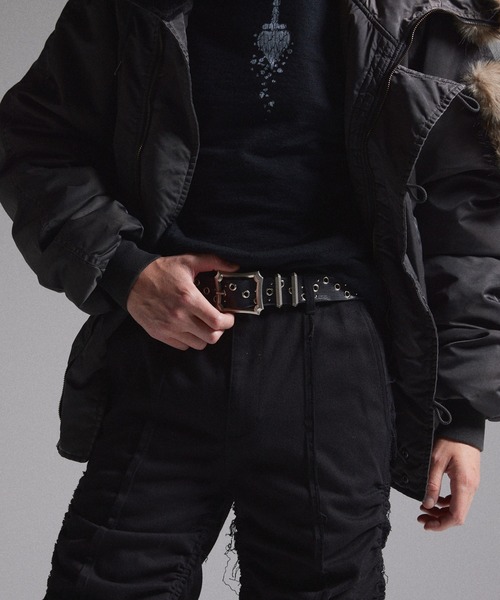 GRANCY(グランシー)の「【GRANCY】スタッズデザインレザーベルト / Studded Leather Belt(ベルト・メンズ・ブラック・FREE)」の22枚目の写真