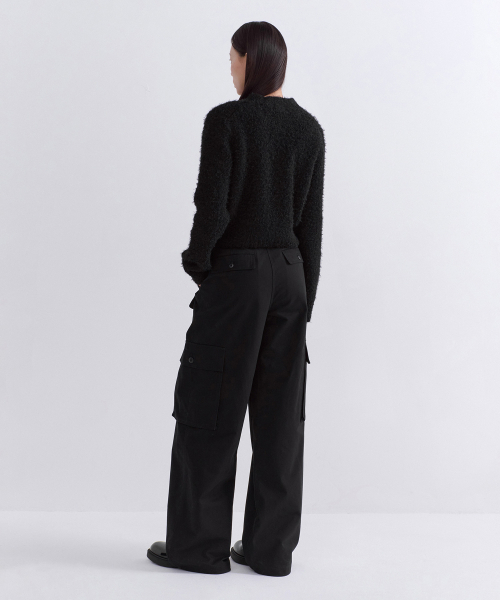 MUSINSA STANDARD WOMAN（ムシンサスタンダードウーマン）の「ウィメンズヘリンボーンワイドカーゴパンツ[ブラック]（その他パンツ・レディース・その他・30/24/25/26/27/28/29）」の2枚目の写真