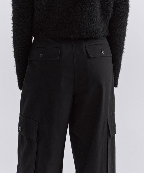 MUSINSA STANDARD WOMAN（ムシンサスタンダードウーマン）の「ウィメンズヘリンボーンワイドカーゴパンツ[ブラック]（その他パンツ・レディース・その他・30/24/25/26/27/28/29）」の6枚目の写真