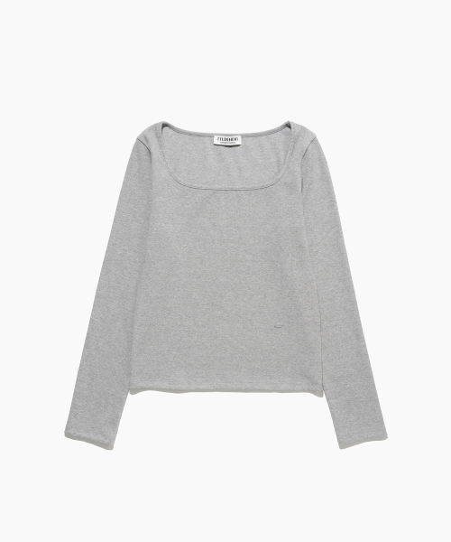 TTUDEMENT(トュードメント)の「SQUARE LONG SLEEVE TOP GREY(Tシャツ/カットソー・レディース・その他・FREE)」の4枚目の写真
