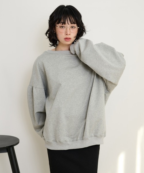 LAULEN(ローレン)の「back open volume sweat pullover /バックオープンボリュームスウェットプルオーバー(スウェット・レディース・グレー/ブラック・FREE)」の17枚目の写真