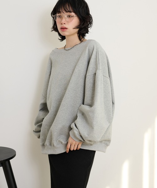 LAULEN(ローレン)の「back open volume sweat pullover /バックオープンボリュームスウェットプルオーバー(スウェット・レディース・グレー/ブラック・FREE)」の19枚目の写真