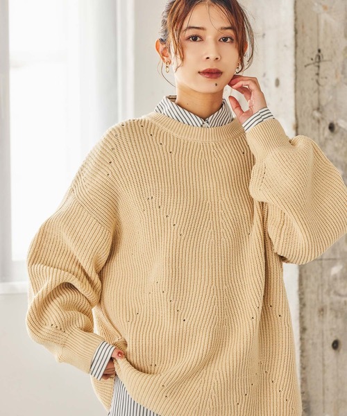 セール】7ゲージふわかる畦編みニット（ニット/セーター）｜studio