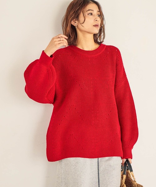 セール】7ゲージふわかる畦編みニット（ニット/セーター）｜studio