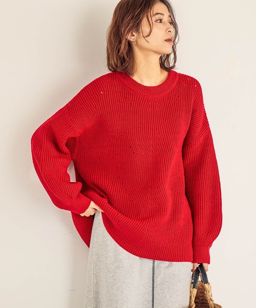 セール】7ゲージふわかる畦編みニット（ニット/セーター）｜studio