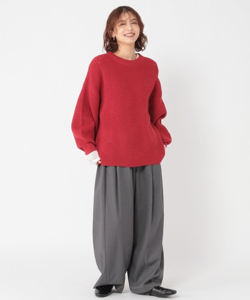 セール】7ゲージふわかる畦編みニット（ニット/セーター）｜studio