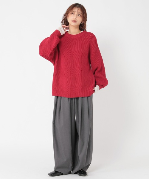 セール】7ゲージふわかる畦編みニット（ニット/セーター）｜studio