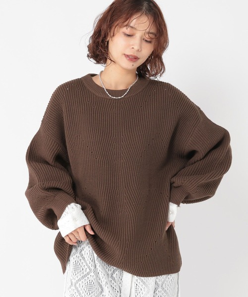 セール】7ゲージふわかる畦編みニット（ニット/セーター）｜studio