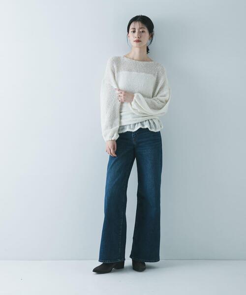 URBAN RESEARCH（アーバンリサーチ）の「スパンコールモヘヤルーズニット（ニット/セーター・レディース・オフホワイト/ネイビー・FREE）」の9枚目の写真