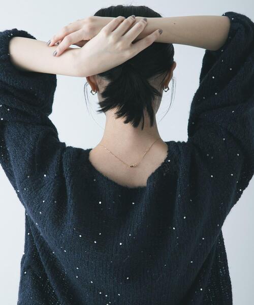 URBAN RESEARCH（アーバンリサーチ）の「スパンコールモヘヤルーズニット（ニット/セーター・レディース・オフホワイト/ネイビー・FREE）」の17枚目の写真