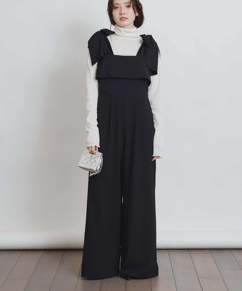 PICCIN PERLA(ピッチンペルラ)の「リボンサロペット(サロペット/オーバーオール・レディース・ブラック・M)」の12枚目の写真