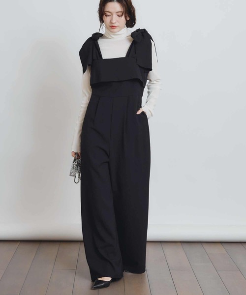 PICCIN PERLA(ピッチンペルラ)の「リボンサロペット(サロペット/オーバーオール・レディース・ブラック・M)」の16枚目の写真