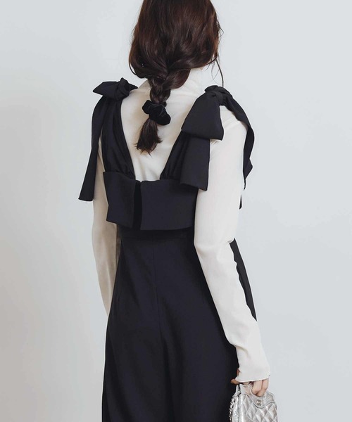 PICCIN PERLA(ピッチンペルラ)の「リボンサロペット(サロペット/オーバーオール・レディース・ブラック・M)」の15枚目の写真