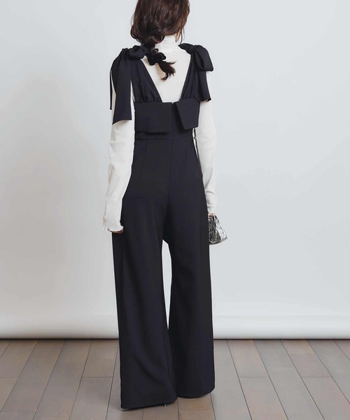 PICCIN PERLA(ピッチンペルラ)の「リボンサロペット(サロペット/オーバーオール・レディース・ブラック・M)」の18枚目の写真