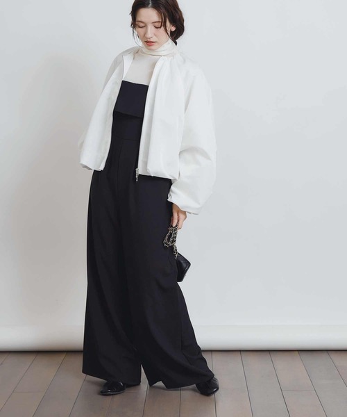 PICCIN PERLA(ピッチンペルラ)の「リボンサロペット(サロペット/オーバーオール・レディース・ブラック・M)」の3枚目の写真