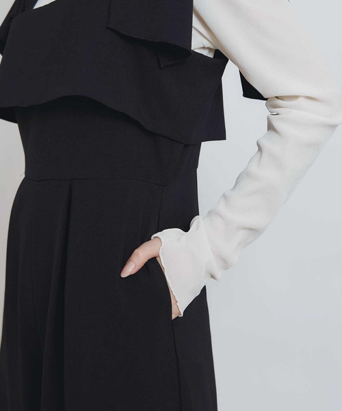 PICCIN PERLA(ピッチンペルラ)の「リボンサロペット(サロペット/オーバーオール・レディース・ブラック・M)」の7枚目の写真