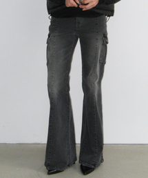 ROCKCAKE（ロックケーキ）の「Cargo Bootcut Jeans - Black（デニムパンツ）」
