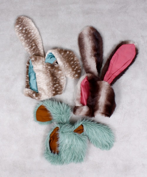 MARKEY'S（マーキーズ）の「MIXフェイクファーウサミミボウシ/kids（ニットキャップ/ビーニー・キッズ・ブラウン/キャメル/ライトブルー・FREE）」の8枚目の写真