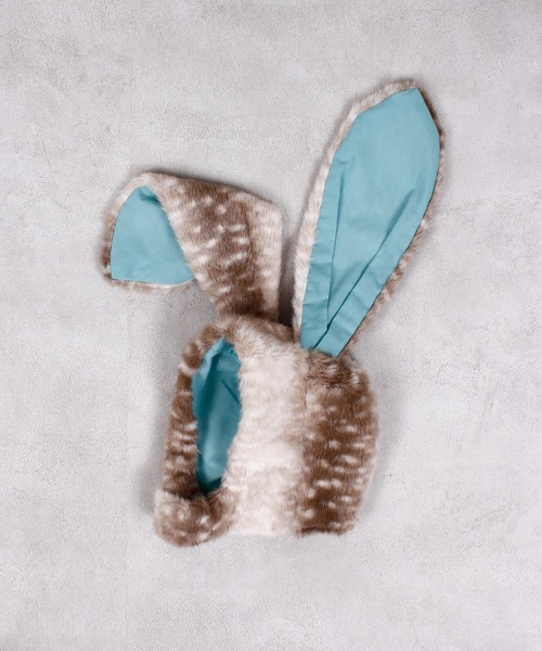 MARKEY'S（マーキーズ）の「MIXフェイクファーウサミミボウシ/kids（ニットキャップ/ビーニー・キッズ・ブラウン/キャメル/ライトブルー・FREE）」の10枚目の写真