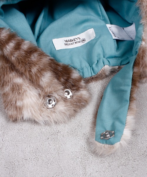 MARKEY'S（マーキーズ）の「MIXフェイクファーウサミミボウシ/kids（ニットキャップ/ビーニー・キッズ・ブラウン/キャメル/ライトブルー・FREE）」の5枚目の写真