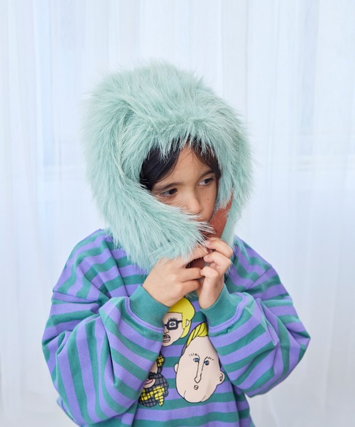 MARKEY'S（マーキーズ）の「MIXフェイクファーウサミミボウシ/kids（ニットキャップ/ビーニー・キッズ・ブラウン/キャメル/ライトブルー・FREE）」の15枚目の写真