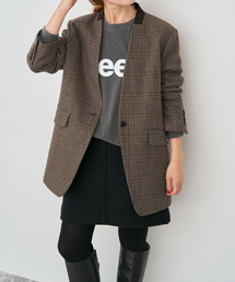 Spick & Span | クラシックツイードVカラージャケット(ノーカラージャケット)