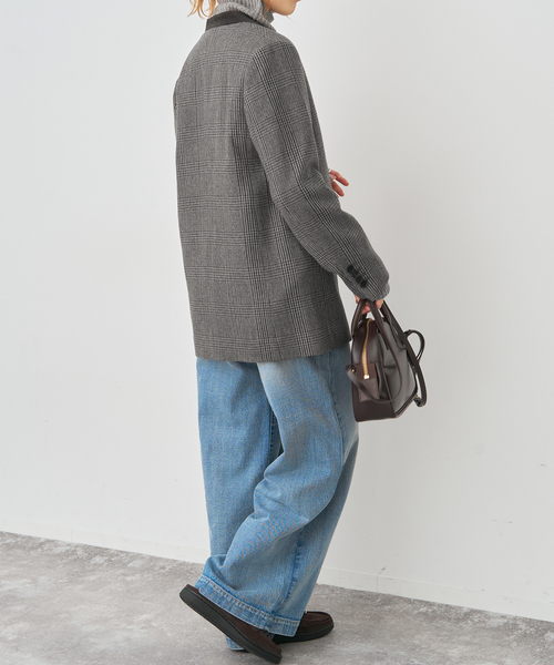 スピックアンドスパン ショートツイードジャケット Mサイズ相当 2022 極美品 クラシックツイードVカラージャケット（ノーカラージャケット）｜Spick