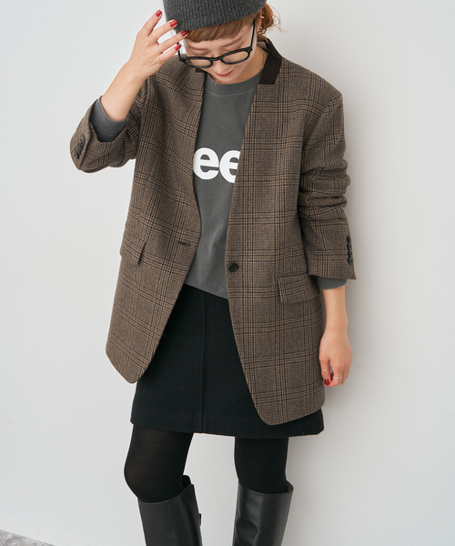 極美品✨Spick and Span コットンツイードライダースジャケット セール】ツイードジャケット（ノーカラージャケット）｜U by