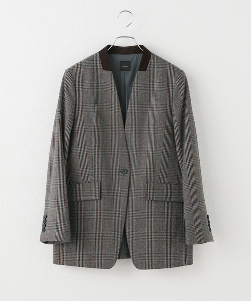 クラシックツイードVカラージャケット（ノーカラージャケット）｜Spick