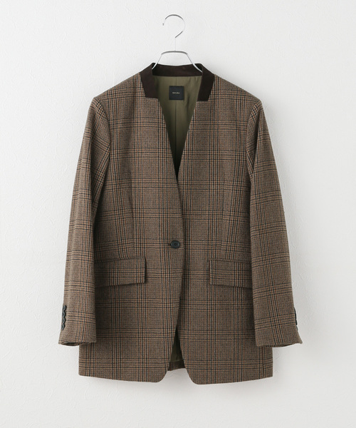 クラシックツイードVカラージャケット（ノーカラージャケット）｜Spick