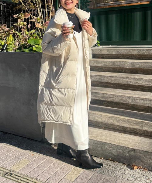 La boutique BonBon（ラブティックボンボン）の「タフタロングダウンコート（ダウンジャケット/コート・レディース・オフホワイト・FREE）」の21枚目の写真